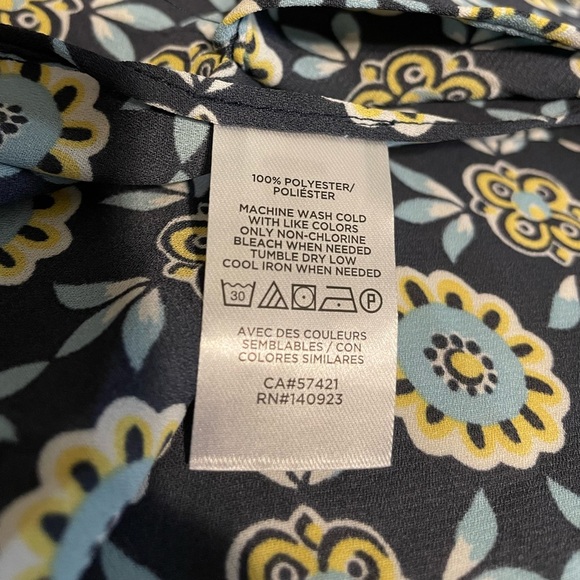 NWT LOFT Outlet blue & yellow floral blouse sz XS petite - Picture 9 of 10